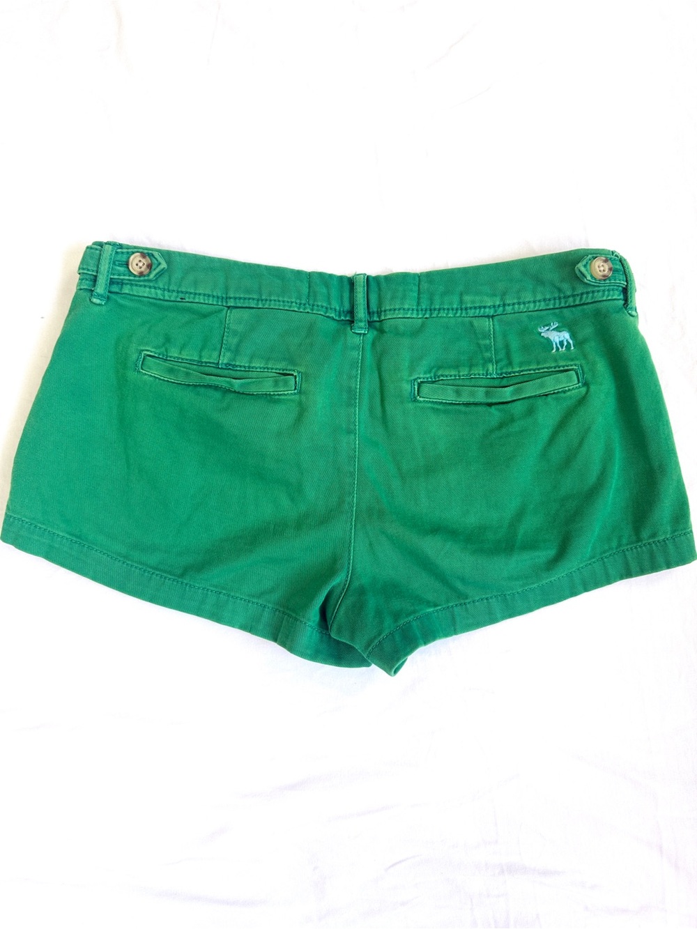 Abercrombie & Fitch Emerald Green Low Rise Cotton Shorts - Picture 2 of 6